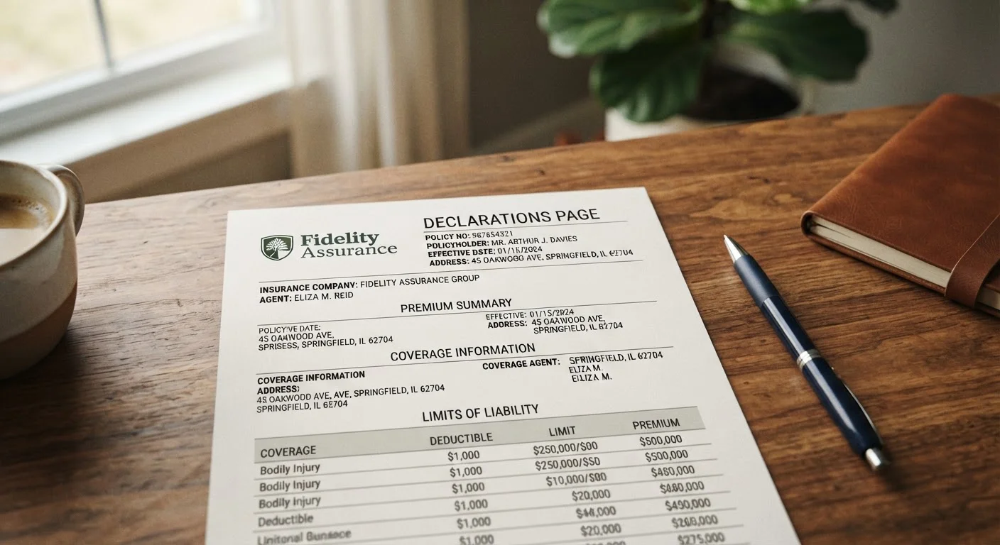 What an Insurance Declarations Page Is Actually Telling You