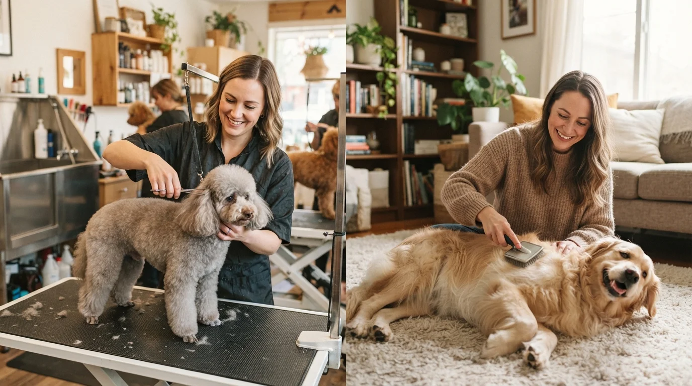 What Professional Grooming vs. At-Home Grooming Each Offers